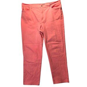 Gloria Vanderbilt Amanda Classic Straight Leg Pink High Rise Jeans Plus Size 18